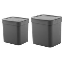 Kit 2 Peças Lixeiras 4,7L E 2,5L Para Bancada Ou - Chumbo
