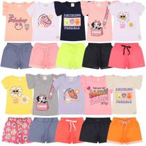 Kit 2 Peças Menina 1 Conjunto Verão Infantil