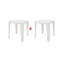Kit 2 peças mesa quadrada tambu branca tramontina