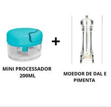 Kit 2 Peças- Mini processador/ Triturador e Moedor de Pimenta e Sal