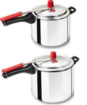 Kit 2 Peças Panelas De Pressão 4,5 E 7,0 Litros Globo Kit 2 Peças Panelas De Pressão 4,5 E 7,0 Litros Globo