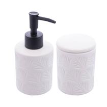 Kit 2 Peças para Banheiro Leaf de Cerâmica Branco 29560 Wolff