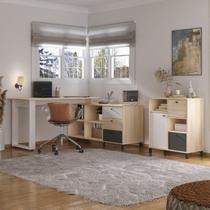 Kit 2 Peças para Escritório com Escrivaninha Next e Balcão Nordik