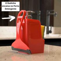 Kit 2 Peças Para Pia Cozinha Com Porta Detergente Quadrado E Rodinho UZ