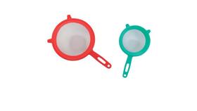 Kit 2 peças Peneira Coador em Plástico 20cm + Peneira em Plástico Média 14cm