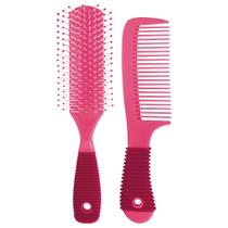 Kit 2 Peças Pente E Escova C/ Cabo Antiderrapante Marco Boni