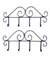 Kit 2 Peças Porta Acessórios De Parede Em Ferro Com 4 Ganchos Suporte Decorativo Porta Chaves Kit 2 Peças Porta Acessórios De Parede Em Ferro Com 4 Ganchos Suporte Decorativo Porta Chaves