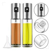 Kit 2 Peças Porta Azeite E Vinagre Spray Em Aço Inox E Vidro