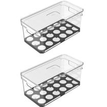 Kit 2 Peças Porta Ovos 36 Unidades Clear Fresh Black Ou