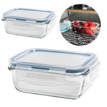 Kit 2 Peças Pote De Vidro Hermetico Retangular 1520 Ml - Ad