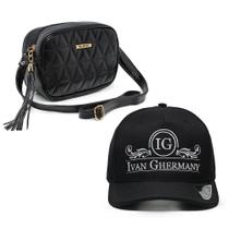 Kit 2 Peças Preta (1 Mini Bag Baladeiros + 1 Boné Ivan Ghermany)