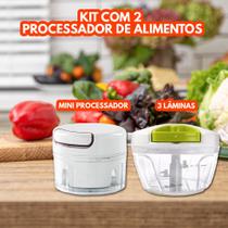 Kit 2 Peças Processador com 500ml + Mini Processador 200ml