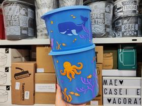 Kit 2 Peças Refri Line Redondo Mar - Tupperware Importado Kit 2 Peças Refri Line Redondo Mar - Tupperware Importado