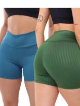 Kit 2 Peças - Shorts Legging Feminino Cirre 3D Academia Fitness