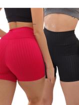 Kit 2 Peças - Shorts Legging Feminino Cirre 3D Academia Fitness
