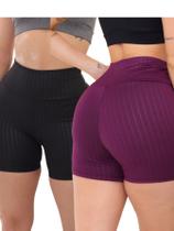 Kit 2 Peças - Shorts Legging Feminino Cirre 3D Academia Fitness