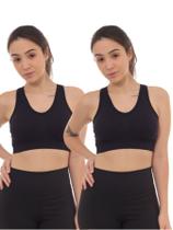 Kit 2 Peças - Top Cropped Nadador com Bojo Removível Esportivo Academia Kit 2 Peças - Top Cropped Nadador com Bojo Removível Esportivo Academia
