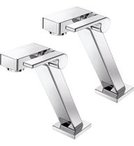 Kit 2 Peças Torneira Mesa Docol Stillo Bica Baixa Banheiro Cromo Polido