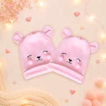 Kit 2 Peças Touca Inverno Bordada Bebê Menino Menina Frio Kit 2 Peças Touca Inverno Bordada Bebê Menino Menina Frio