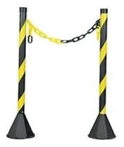 Kit 2 Pedestal Zebrado + 3 Mts De Corrente Sinalização Isolamento Cor Amarelo-preto
