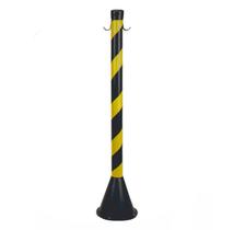 Kit 2 Pedestal Zebrado Sinalização Isolamento Cor Amarelo-preto