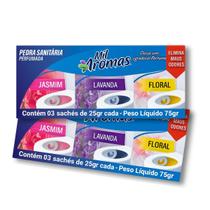 Kit 2 Pedra Sanitária Perfumada 75g Mil Aromas 3 unidades