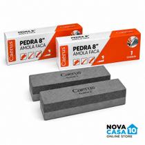 Kit 2 Pedras Afiar Faca Dupla Face Profissional Afiador 8 Polegadas Açougueiro