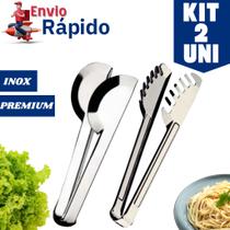 Kit 2 Pegador 29cm Massas Universal Macarrão Utensílio de Cozinha Aço Inox Multiuso Cozinha Buffet Restaurante Padaria