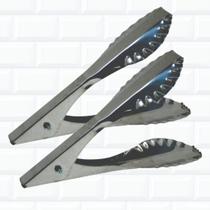 Kit 2 Pegador De Pão Francês Buffet Salada com Mola Em Inox