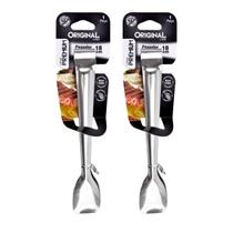 Kit 2 Pegador Frios Inox Pinça Servir Queijo Presunto 18cm Salgados Lanches Universal