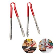 Kit 2 Pegadores de Inox para Alimentos 30 Cm Cabo Vermelho Kit 2 Pegadores de Inox para Alimentos 30 Cm Cabo Vermelho