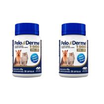 Kit 2 Pelo E Derme 1500 - 30 Capsulas Cães E Gatos