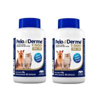 Kit 2 Pelo E Derme Para Cães E Gatos 1500mg Dha+epa 60 Cápsulas.