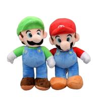 Kit 2 Pelucia Mario E Luigi Super Mario Incriveis 25cm - super importer