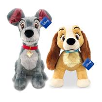 Kit 2 Pelúcias Disney Lady e Vagabundo A Dama e o Vagabundo Originais