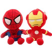 Kit 2 Pelucias Homem Aranha e Homem de Ferro Infantil Marvel - pelúciaMarvel