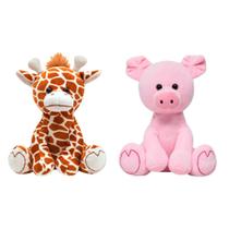 Kit 2 pelúcias infantil bebe ursinho grande 25 cm safari animais bichinhos antialérgico decoração buba