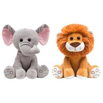 Kit 2 pelúcias infantil bebe ursinho grande 25 cm safari animais bichinhos antialérgico decoração buba