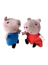 Kit 2 Pelúcias Peppa Pig + George 15 Cm Sunny - 2344
