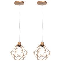 Kit 2 Pendente Aramado Diamante Luminárias Lustre Cabo Cristal P Teto Retrô Agp Ilumini Industrial Kit 2 Pendente Aramado Diamante Luminárias Lustre Cabo Cristal P Teto Retrô Agp Ilumini Industrial