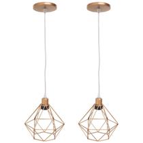 Kit 2 Pendente Aramado Diamante Luminárias Lustre Cabo Cristal P Teto Retrô Agp Ilumini Industrial Kit 2 Pendente Aramado Diamante Luminárias Lustre Cabo Cristal P Teto Retrô Agp Ilumini Industrial