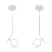 Kit 2 Pendente Aro Angular Jabuticaba Branco Harmony