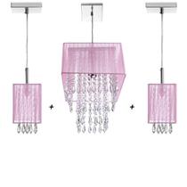 Kit 2 Pendente Clearganza + Pendente Marry Organza Rosa Kit 2 Pendente Clearganza + Pendente Marry Organza Rosa