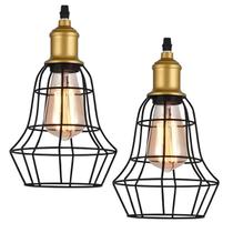 Kit 2 Pendente De Aço Taschibra 40w Vintage 160 Preto Lustre