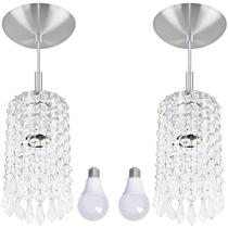 Kit 2 Pendente De Cristal Acrilico Redondo Clearcrillic com Kit 2 Pendente De Cristal Acrilico Redondo Clearcrillic com