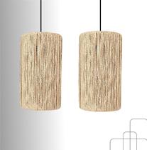 Kit 2 Pendente de Teto Milão Cúpula em Sisal Artesanal Sala de Estar Área Gourmet
