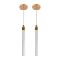 Kit 2 Pendente Empire Red 3 cores Redondo Vidro Efeito Bolhas Led