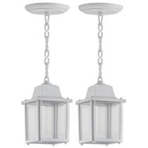 Kit 2 Pendente Externo Colonial Injetado Branco Alz16