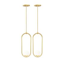 Kit 2 pendente globo esfera 15 ring jabuticaba dourado bq