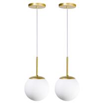 Kit 2 Pendente Jabuticaba Dourado Globo de Vidro para Quarto Cozinha Cabeceira Gourmet Kit 2 Pendente Jabuticaba Dourado Globo de Vidro para Quarto Cozinha Cabeceira Gourmet